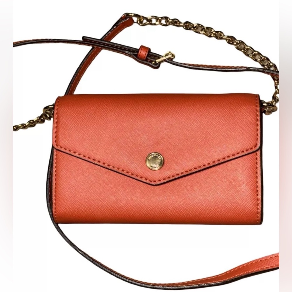 NWOT Michael Kors Leather Wallet on Chain (Removable Straps) in Orange